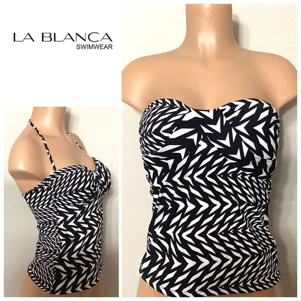 New La Blanca geometric tankini top. Retails $79. Size 6